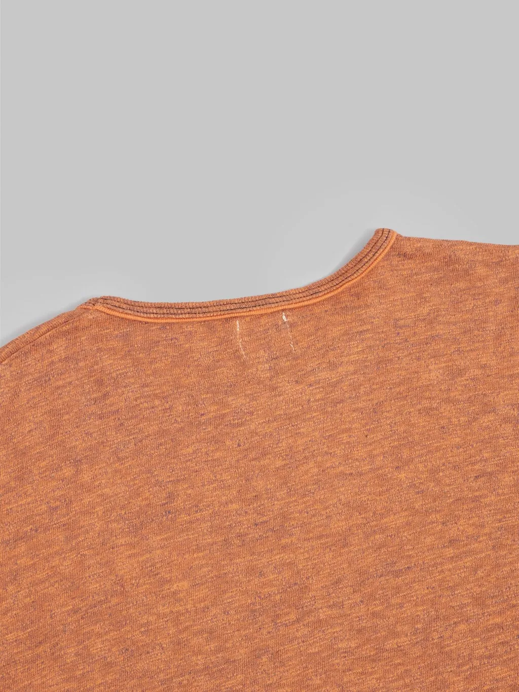 Loop & Weft Roast Orange Super Slub Crewneck T-Shirt with Edge Piping