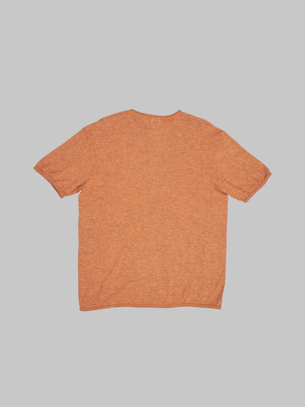 Loop & Weft Roast Orange Super Slub Crewneck T-Shirt with Edge Piping