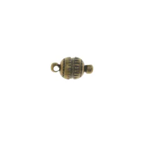 Magnetic Clasps, Round with Gear Design 11x6mm, Antiqued Bronze Tone (2 Sets)