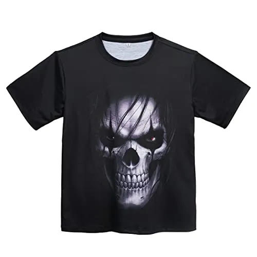 Men's Novelty Skull T-Shirt Muscle Short Sleeve Printed Short Sleeve Top