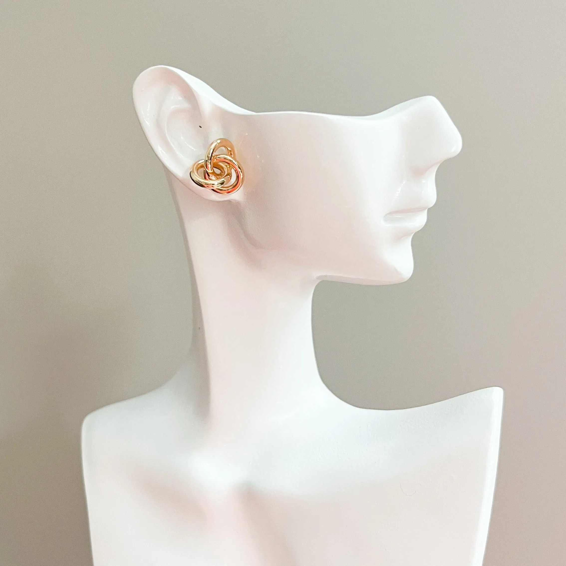 Minimalist Gold Knotted Stud Earrings