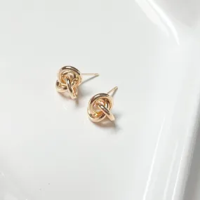 Minimalist Gold Knotted Stud Earrings
