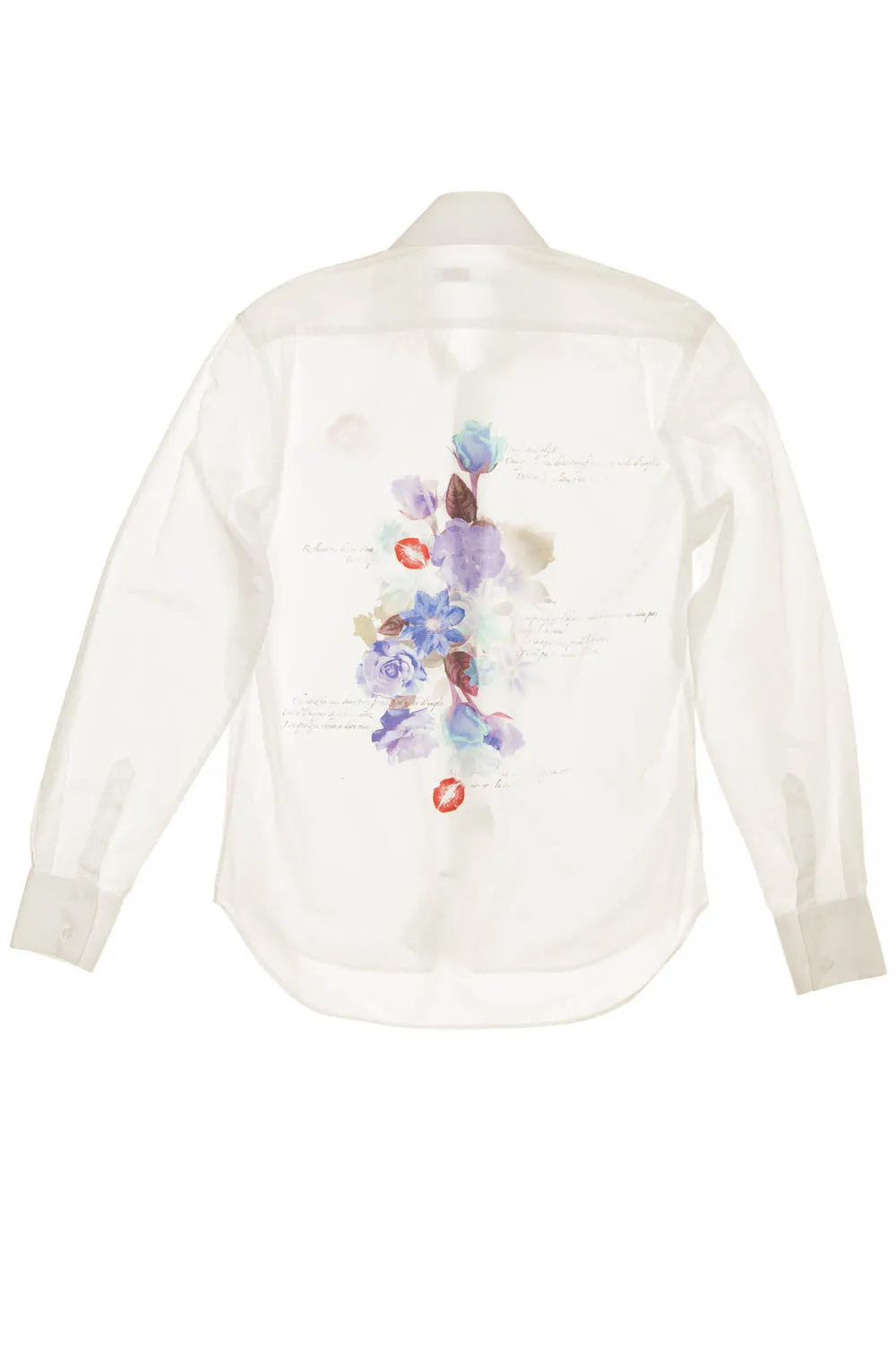 Nodus - White Blouse with Red Lips - M - $125