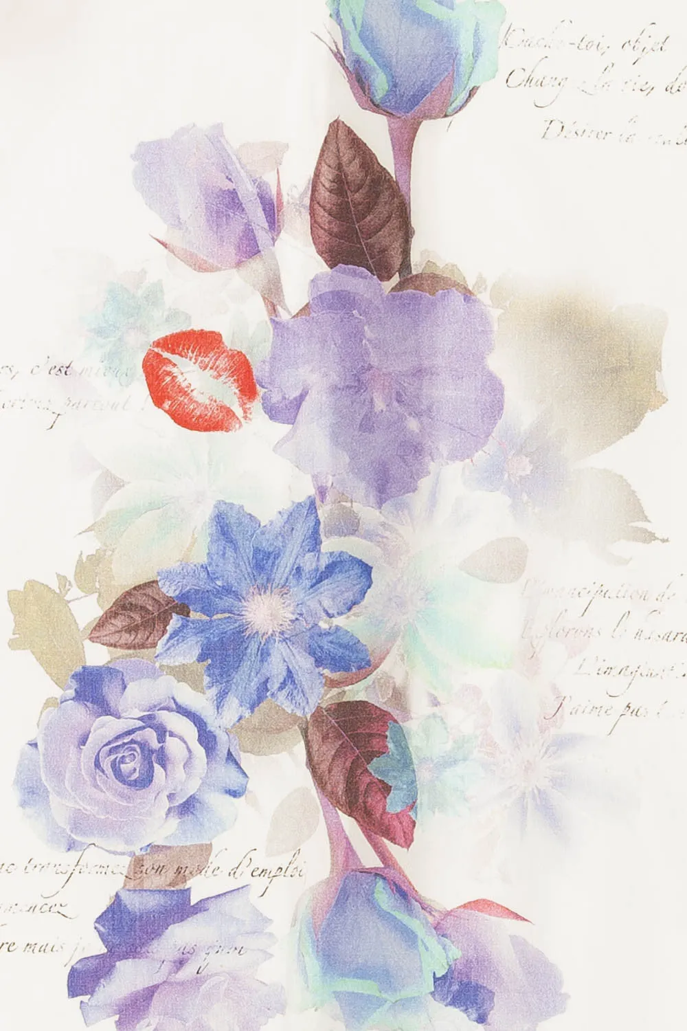 Nodus - White Blouse with Red Lips - M - $125