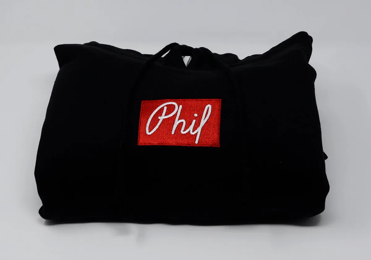 Phil Embroidered Box Logo Pullover Hoodie
