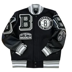 Pro Standard LUXURY ATHLETIC COLLECTION MASH UP JACKET BROOKLYN NETS  Men’s- BLACK