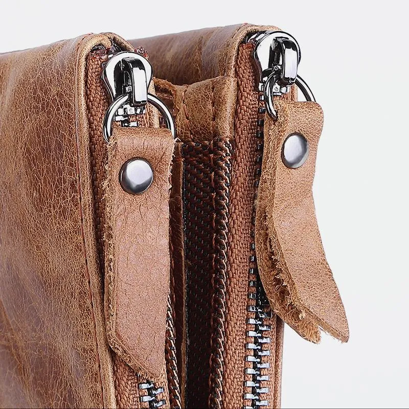 RFID Blocking Wallet Small Vintage Crazy Short Purse Bifold
