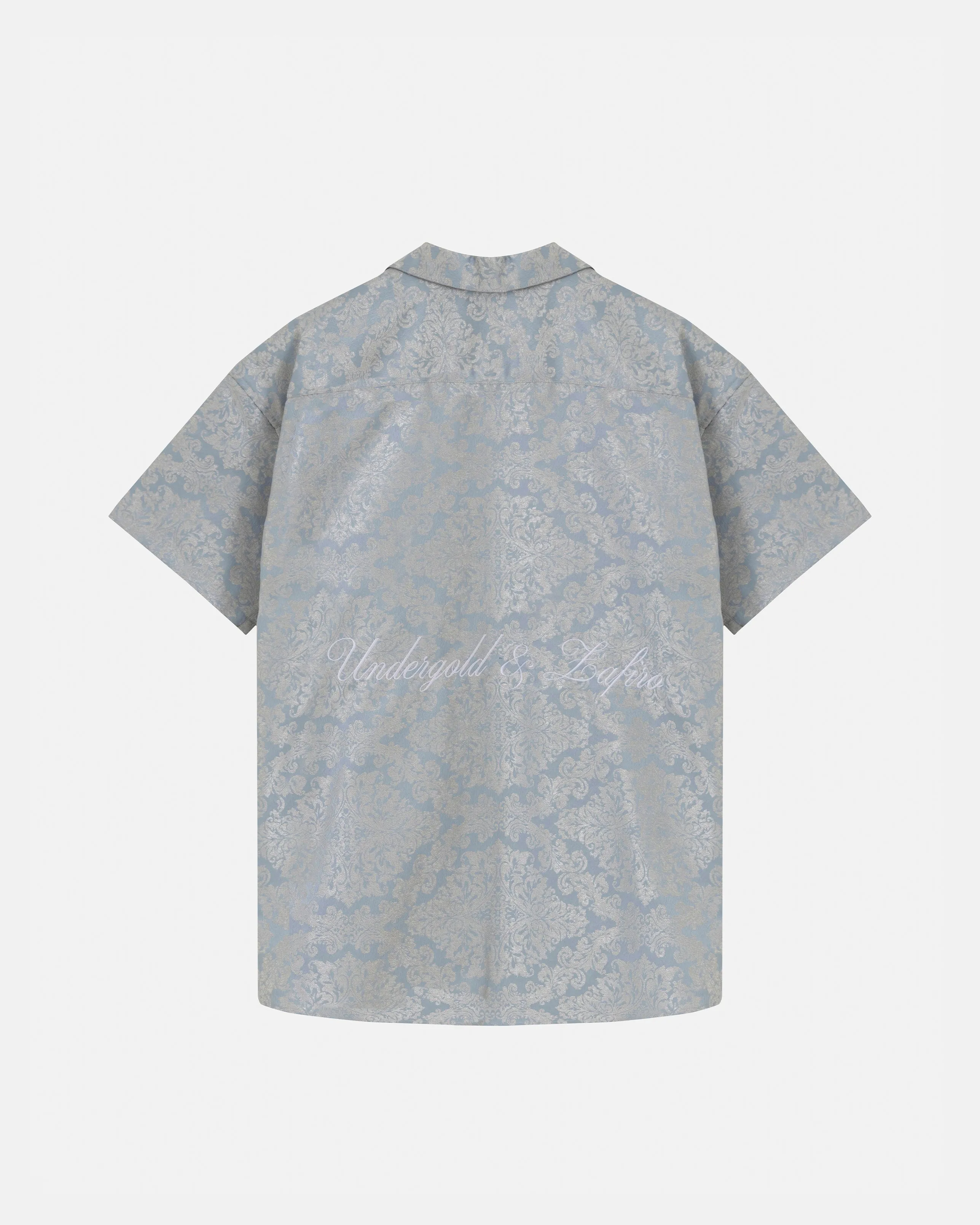 Riviera Jacquard Short Sleeve Shirt Sky Blue