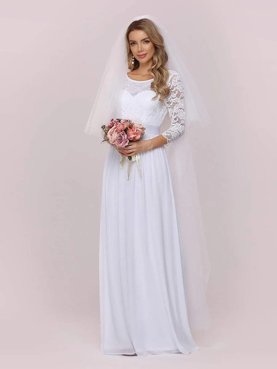 Simple Casual Lace & Chiffon Wholesale Wedding Dress for Eloping
