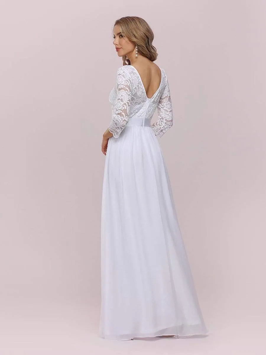 Simple Casual Lace & Chiffon Wholesale Wedding Dress for Eloping
