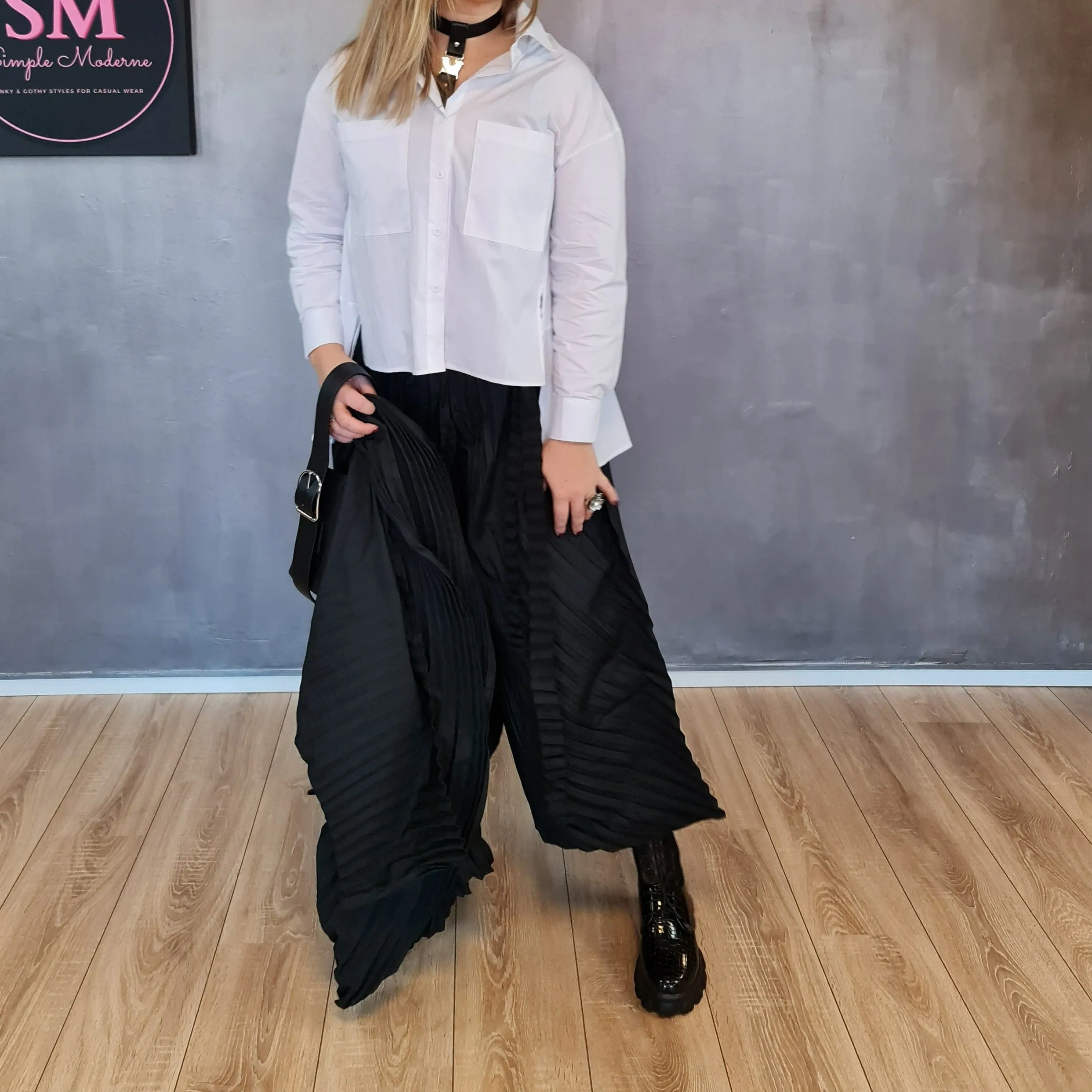 Simple Moderne Jazz Up Punky Basic Relaxed Fit Shirt