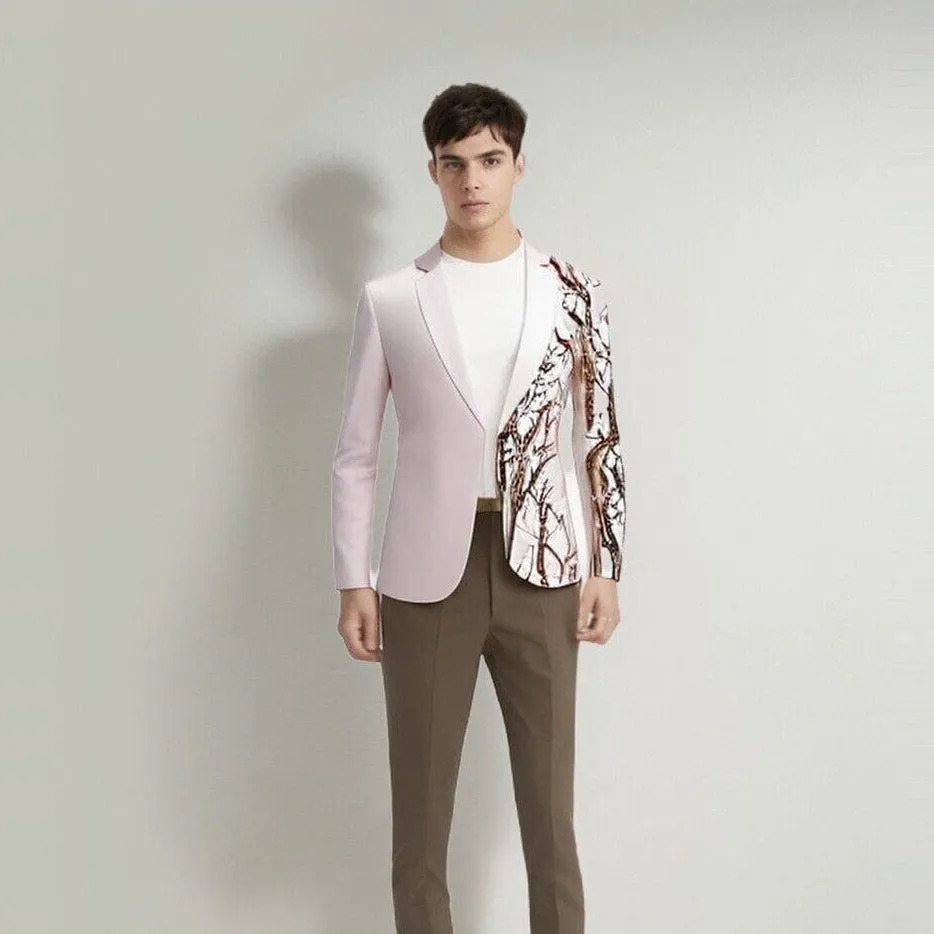 The Meridian Slim Fit Blazer Suit Jacket - Pearl Pink