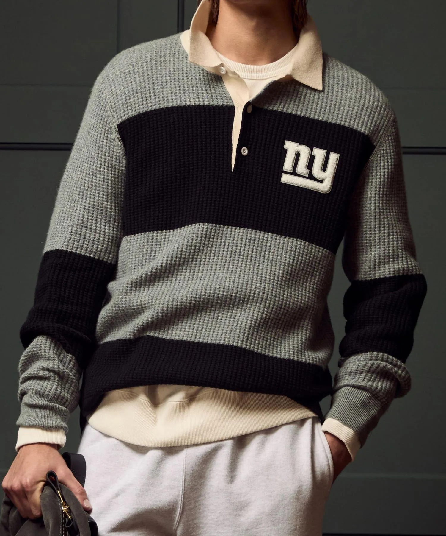Todd Snyder   NFL by Fanatics Giants Cashmere Rugby Sweater