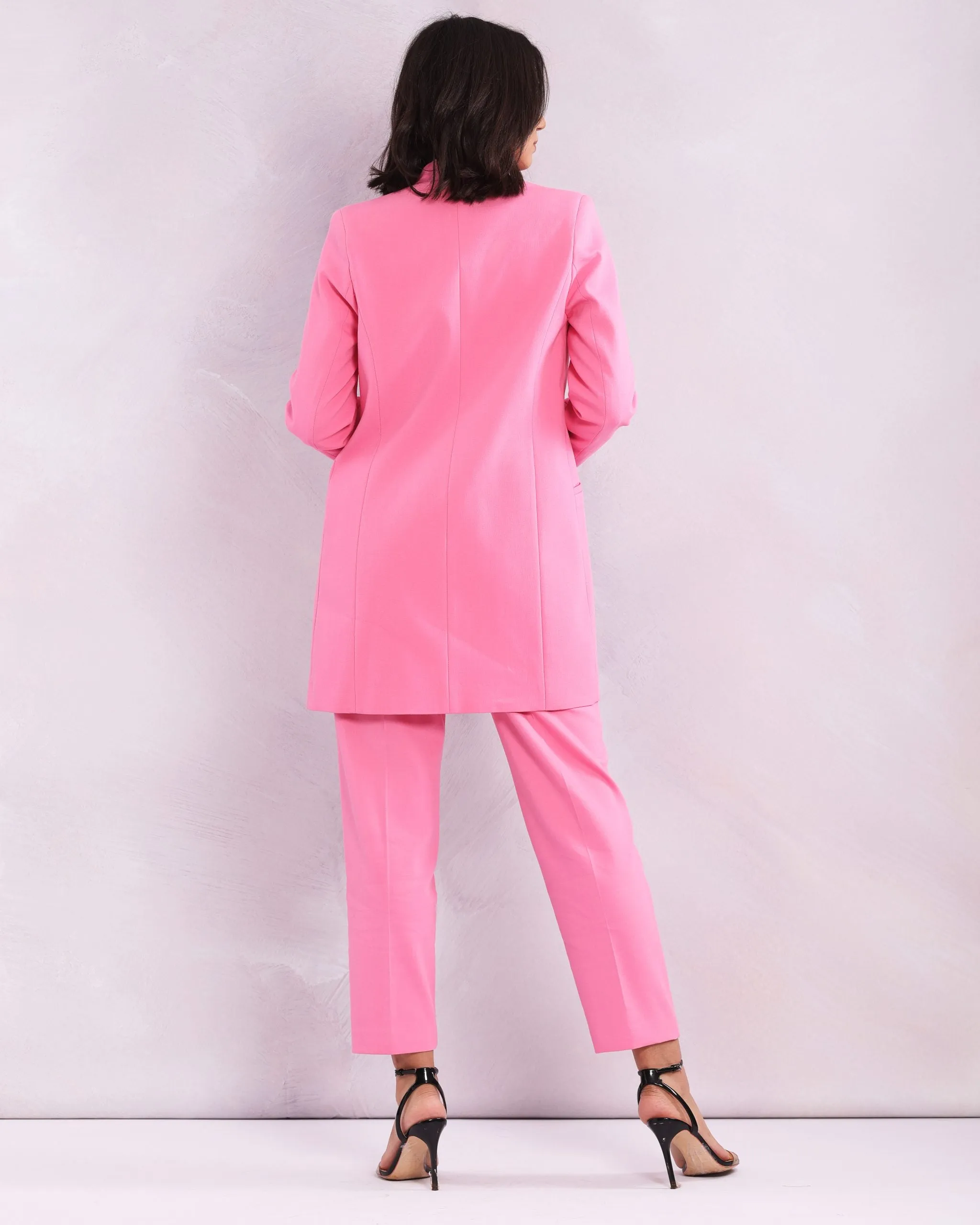 Veste Sans Col Rose