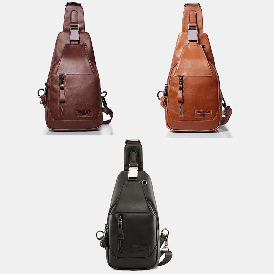 Vintage Genuine Leather Multi-function Sling Bag