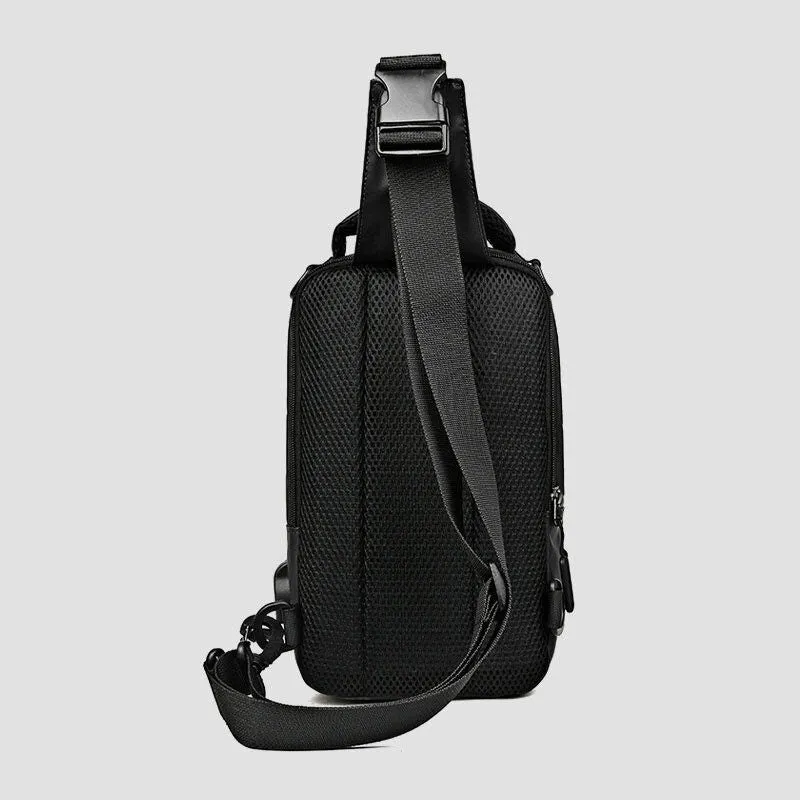 Waterproof Large Capacity Multi-Carry Sling Bag With USB Charging Port