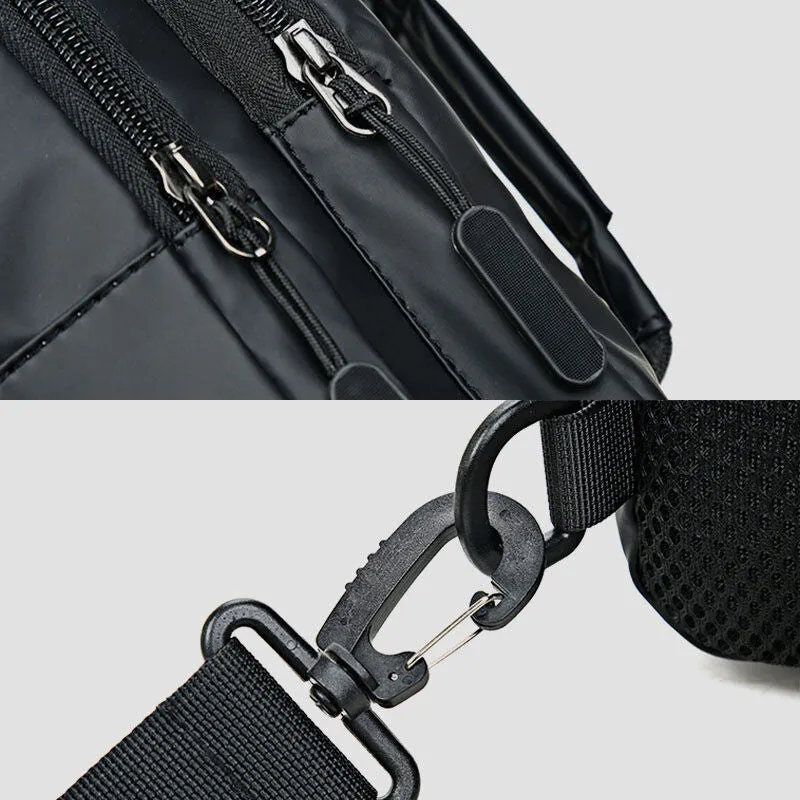 Waterproof Large Capacity Multi-Carry Sling Bag With USB Charging Port